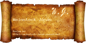 Weinstock Jónás névjegykártya